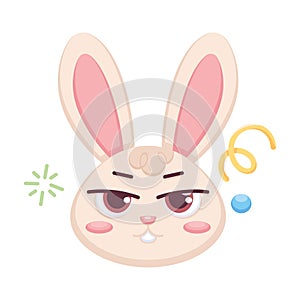 Isolated angry rabbit cartoon avatar Vector