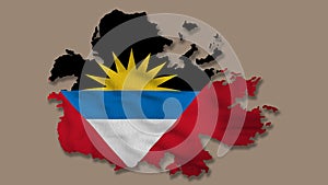 Isolated Antigua y Barbuda map flag photo