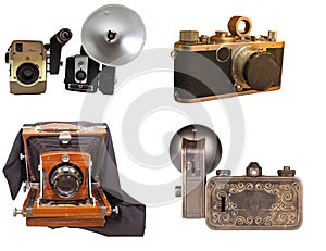 Isolated antique old photo camera