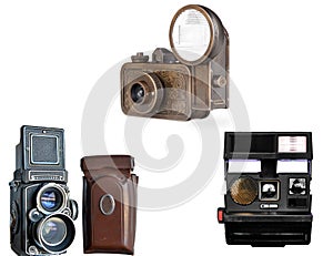 Isolated antique old photo camera
