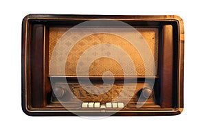 Isolated Antique Radio, Vintage and Rectangle Radio