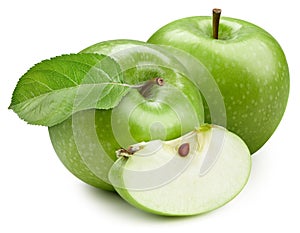 Isolated apple with leaf