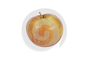 Isolated Apple. Yellow-orange Apple, isolated, on white background