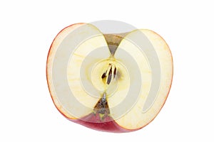 Isolated apples. Whole red apple fruit with slice cut isolated on white with clipping path