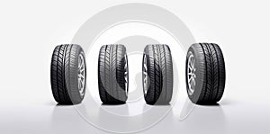 isolated automobile background wheel rubber object car white auto tyre tire. Generative AI.