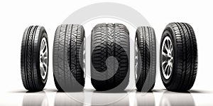 isolated automobile object tyre tire wheel rubber auto car background tread. Generative AI.