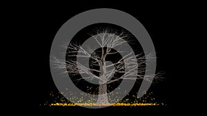 Isolated autumn element: orange tree. 3d illustration, 3d rendering