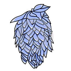 Isolated autumn things: blue hop cone