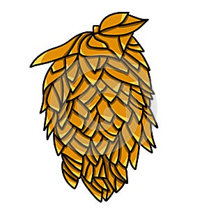 Isolated autumn things: yellow hop cone
