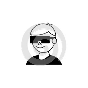 Isolated avatar with smartglasses icon line design