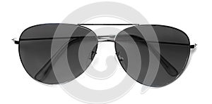 Isolated Aviator Sunglasses with Black Lenses