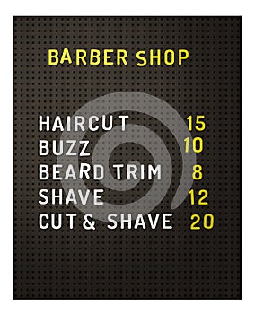 Isolated Barber Shop Prices