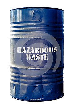 Isolated Barrel Of Hazardous Waste photo