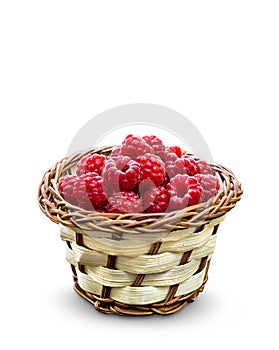 Isolated basket with raspberry