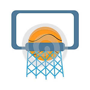 Isolated basketball court with ball Vector