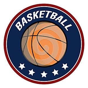 Isolated basketball emblem