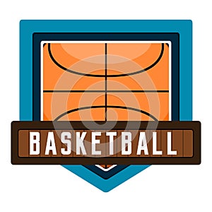 Isolated basketball emblem with text