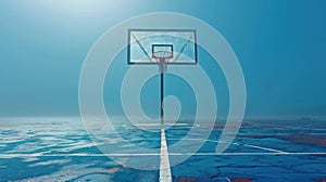 Isolated Basketball Hoop on White Background - Sports Equipment for Outdoor Activities and Fitness