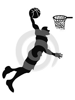 Isolated Basketball player Slam Dunk