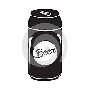 Isolated beer can silhouette