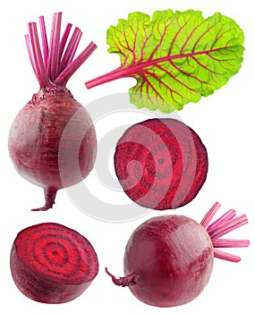 Isolated beetroot collection