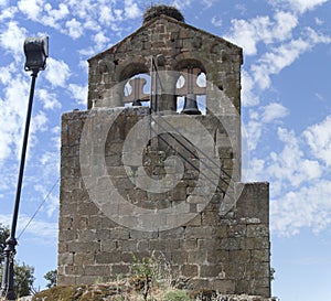 Isolated bell tower of Aceituna, Extremadura, Spain