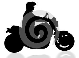 Isolated biker with clipping path