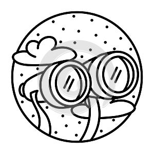 Isolated binoculars on a camping sticker