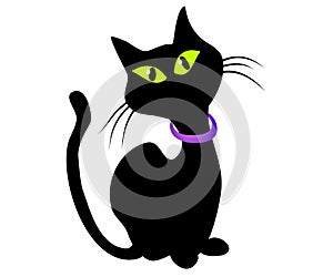 Isolated Black Cat Clip Art