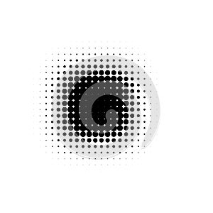 Isolated black color abstract round shape halftone dotted cartoon comics blot background, dots decorative elements