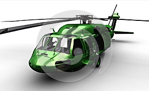 Isolated black hawk helicopter