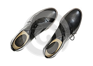 Isolated black leather shoes