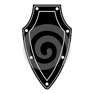 Isolated black shield on white background. Vector illustration of the shield. Emblem, symbol, shield icon.