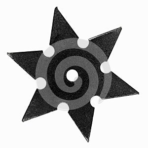 Isolated black shuriken