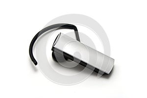 Isolated Black and Silver Bluetooth Headset