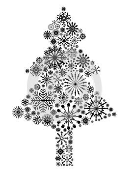 Black snowflake Christmas tree