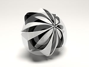 Isolated black white abstract object