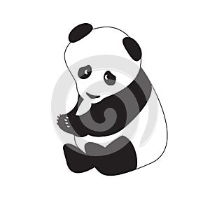 Isolated black-white panda.vector illustration