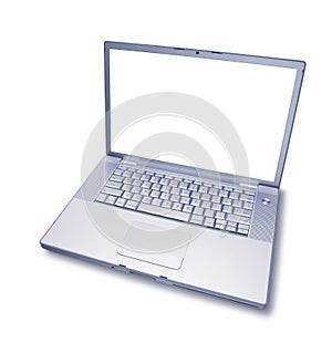 Isolated Blank Laptop Computer