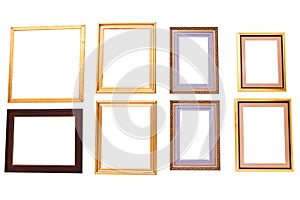 Isolated blank painting frames