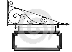 Isolated blank shop sign