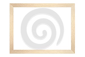 Isolated blank wood frame on white background