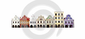 Isolated bloc of historic houses