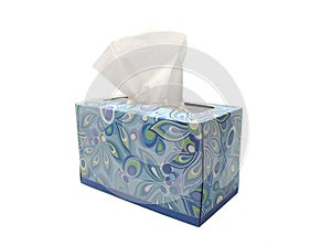 Isolated Blue Box of Tissues