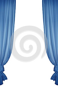 Isolated blue curtain