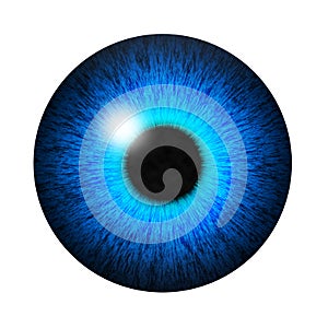 Isolated blue eye pupil