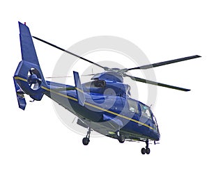 Isolated Blue Helicopter