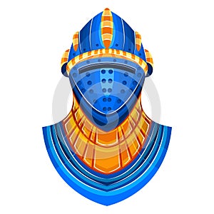Isolated blue helmet heraldry vector illustration