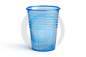 Isolated Blue Plastic Cup on White Background for Party or Event