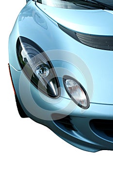 Isolated blue sports car on white